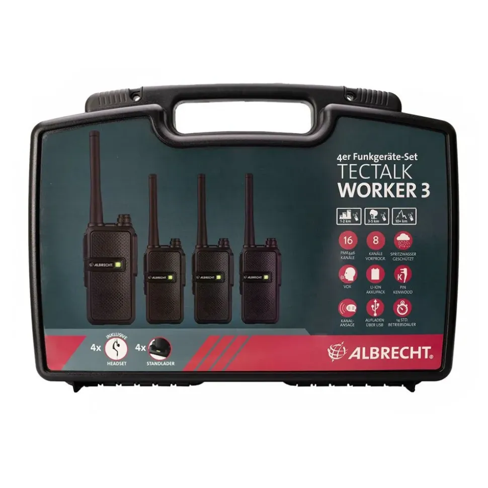 Albrecht Walkie-talkie Tectalk worker 3 4 unidades