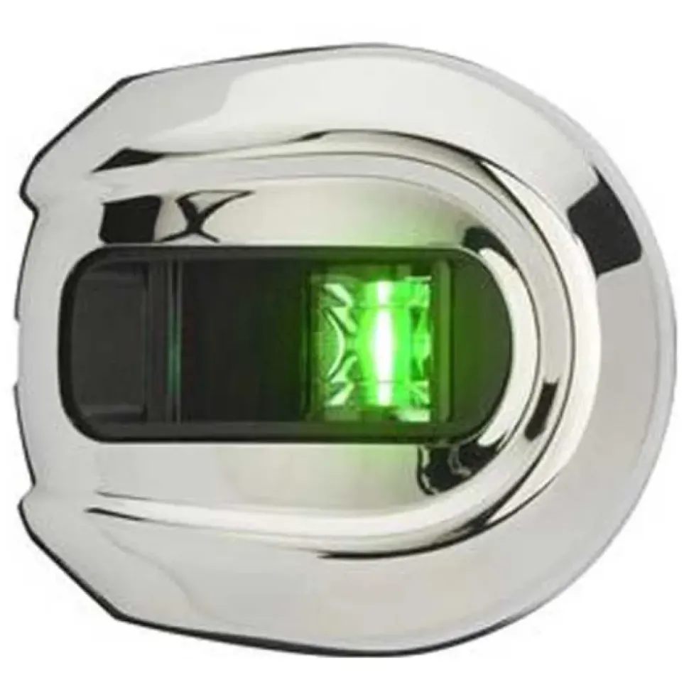 Attwood Luz de navegación lateral redonda ATT-NV5012SS-1 LightArmor roja/verde de 2 Nm para montaje en cubierta Acero inoxidable