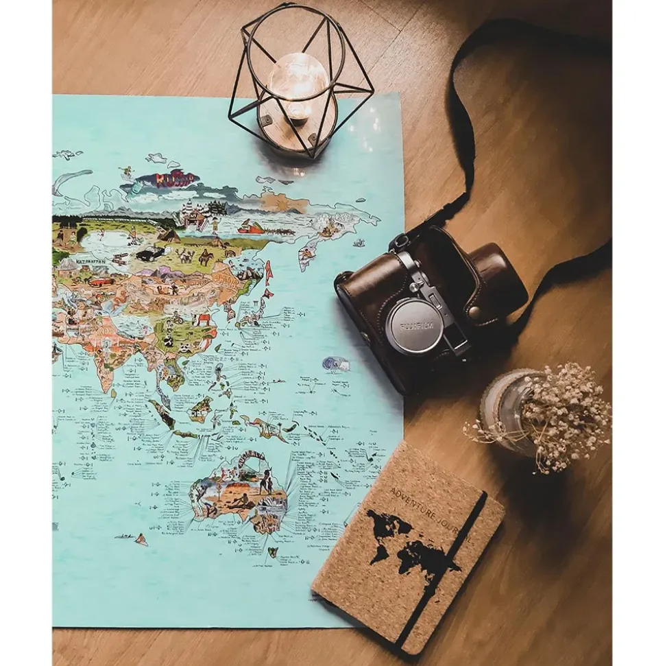Awesome Maps Mapa Surftrip Best Surf Beaches Of The World Original Colored Edition