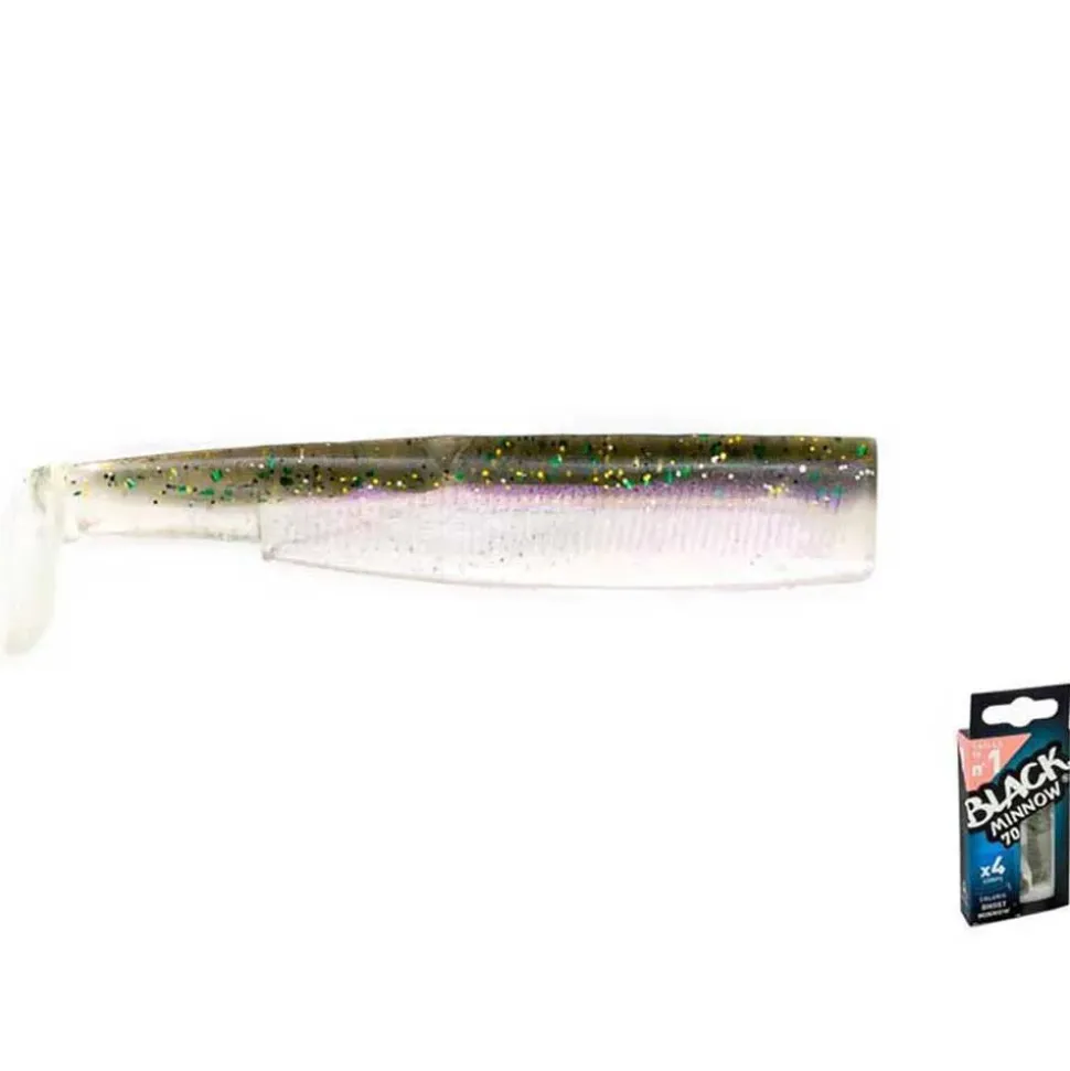 Fiiish Reemplazo vinilo Black Minnow 2g 70 mm 4 unidades
