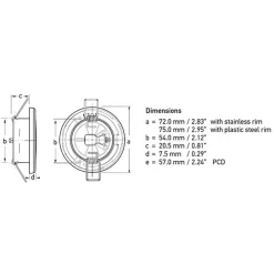 Hella Marine Luz LED Euroled 75 Blanco Cálido 120 mm 24V 3W