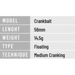 Herakles Crankbait Hypno MR Floating 14.5g 56 mm