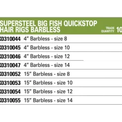 Korum Bajos línea Big Fish Barbless 10 cm