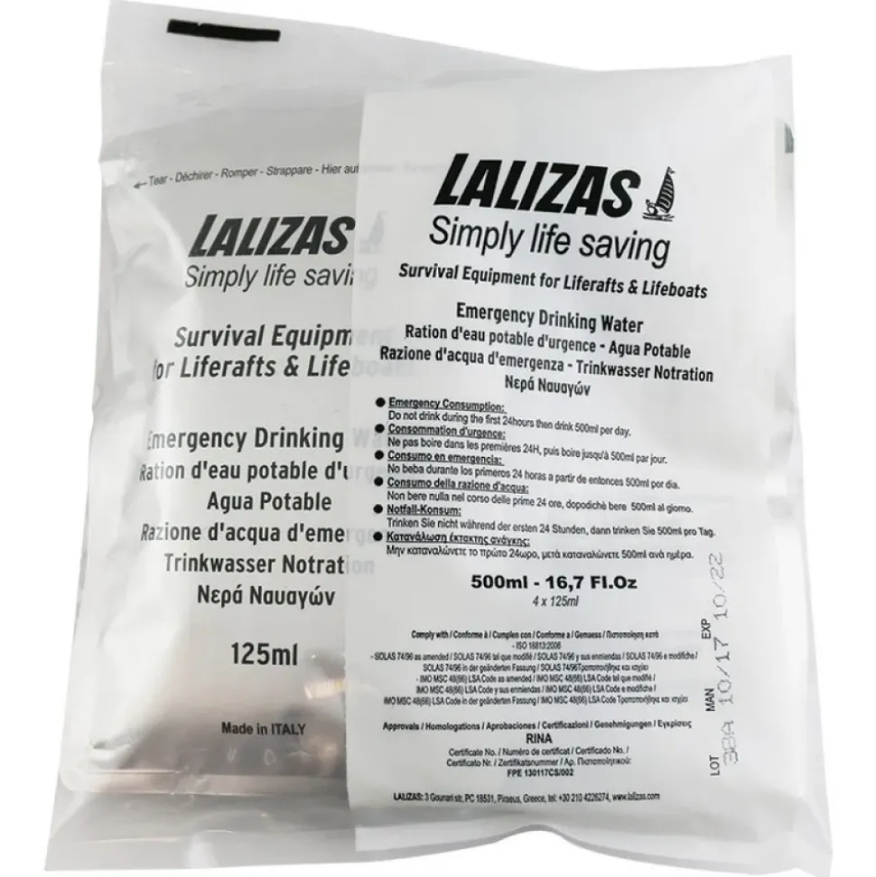 Lalizas Bolsa de Agua Potable para Balsa Salvavidas 125ml