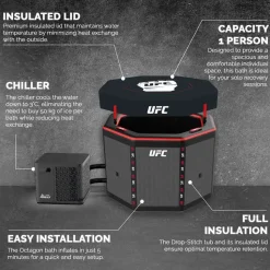 Netspa Baño de hielo + escalera UFC Octogone Kit Chiller 3-40°C 5kW