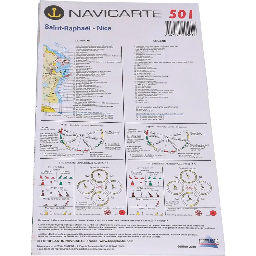 Plastimo Carta Náutica de Saint Raphaël-Niza-Islas Lérins