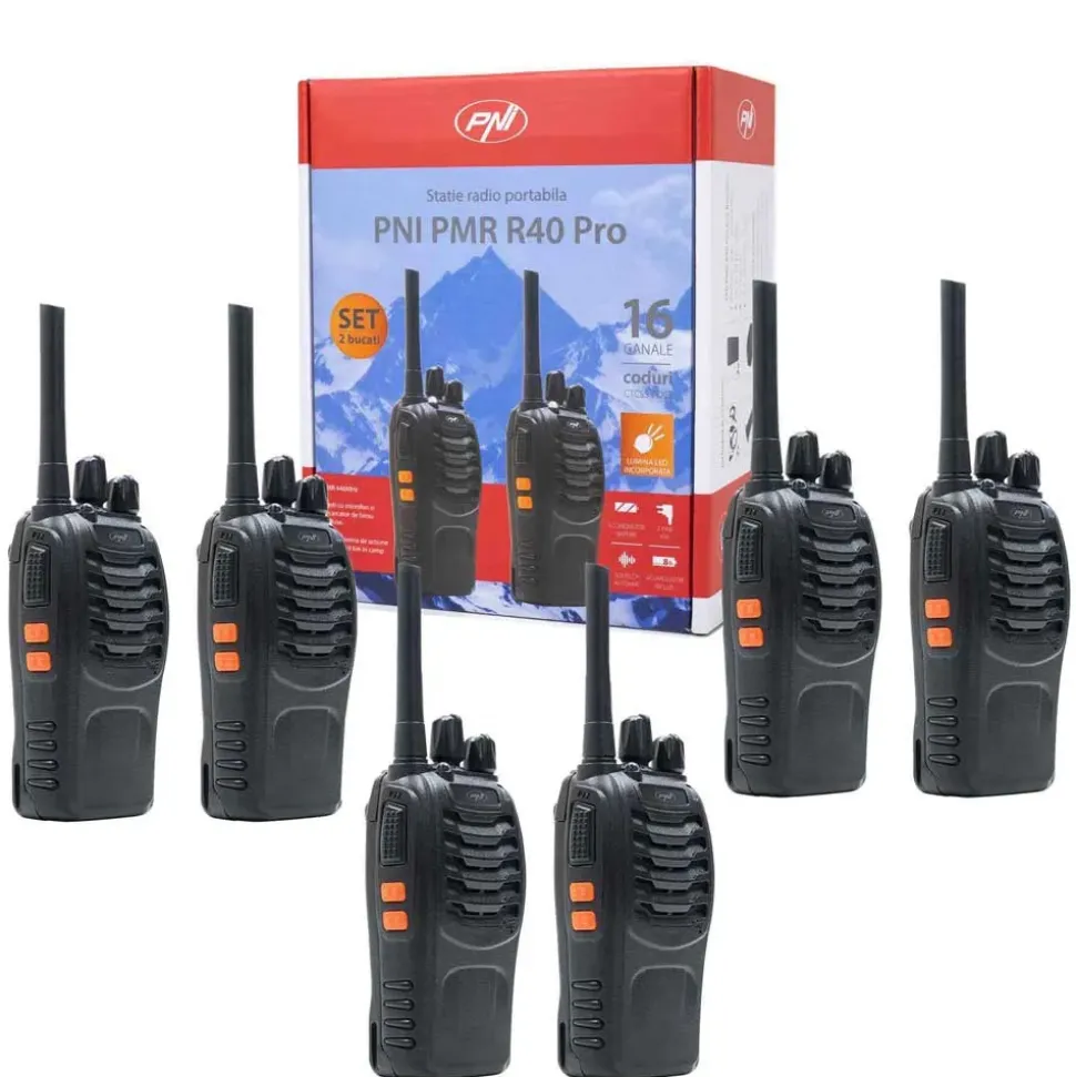 PNI Walkie Talkie PMR R40 Pro 6 unidades