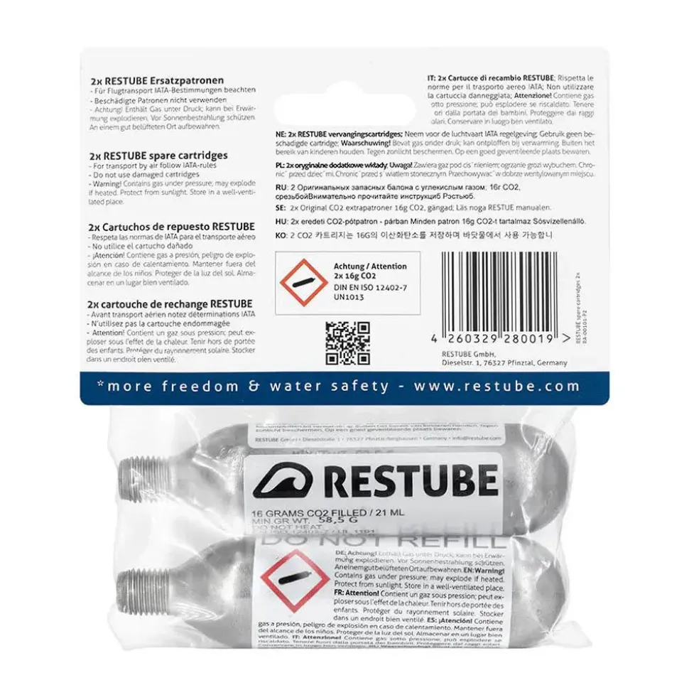 Restube Cartucho de CO2 16g 2 unidades