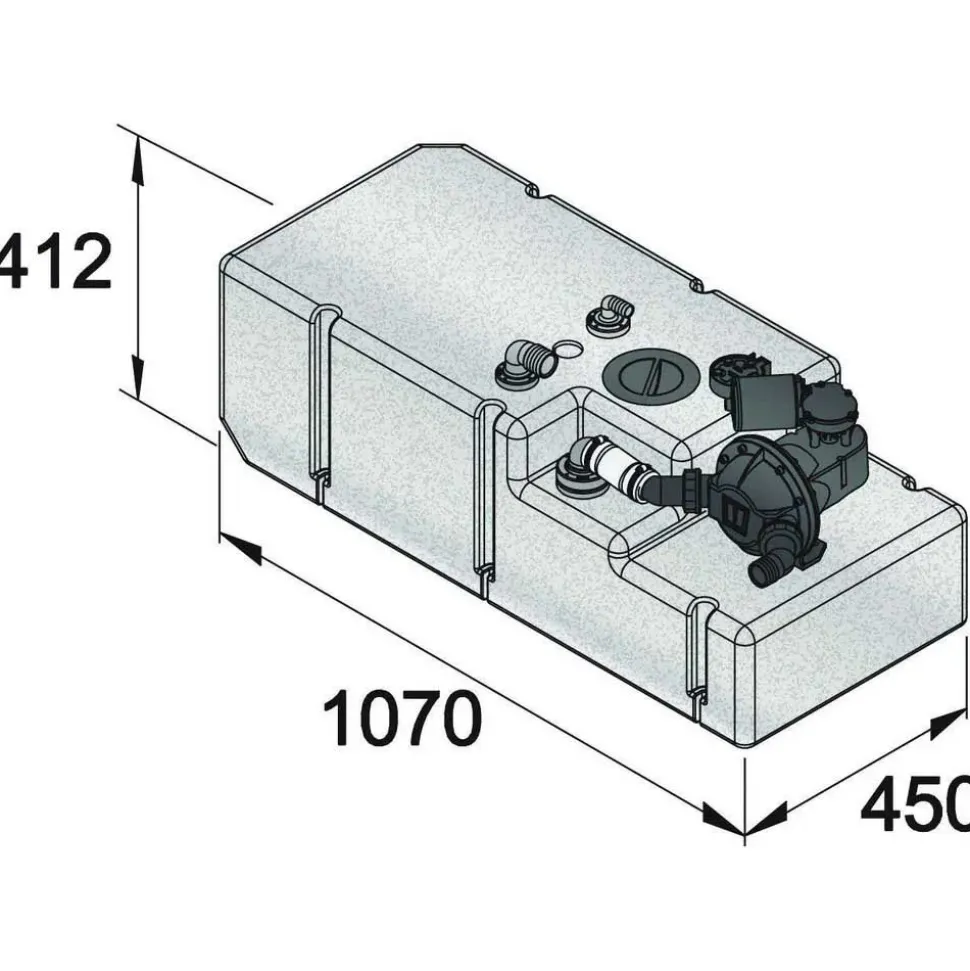 Vetus Tanque de agua sanitaria WWS 120L 12V