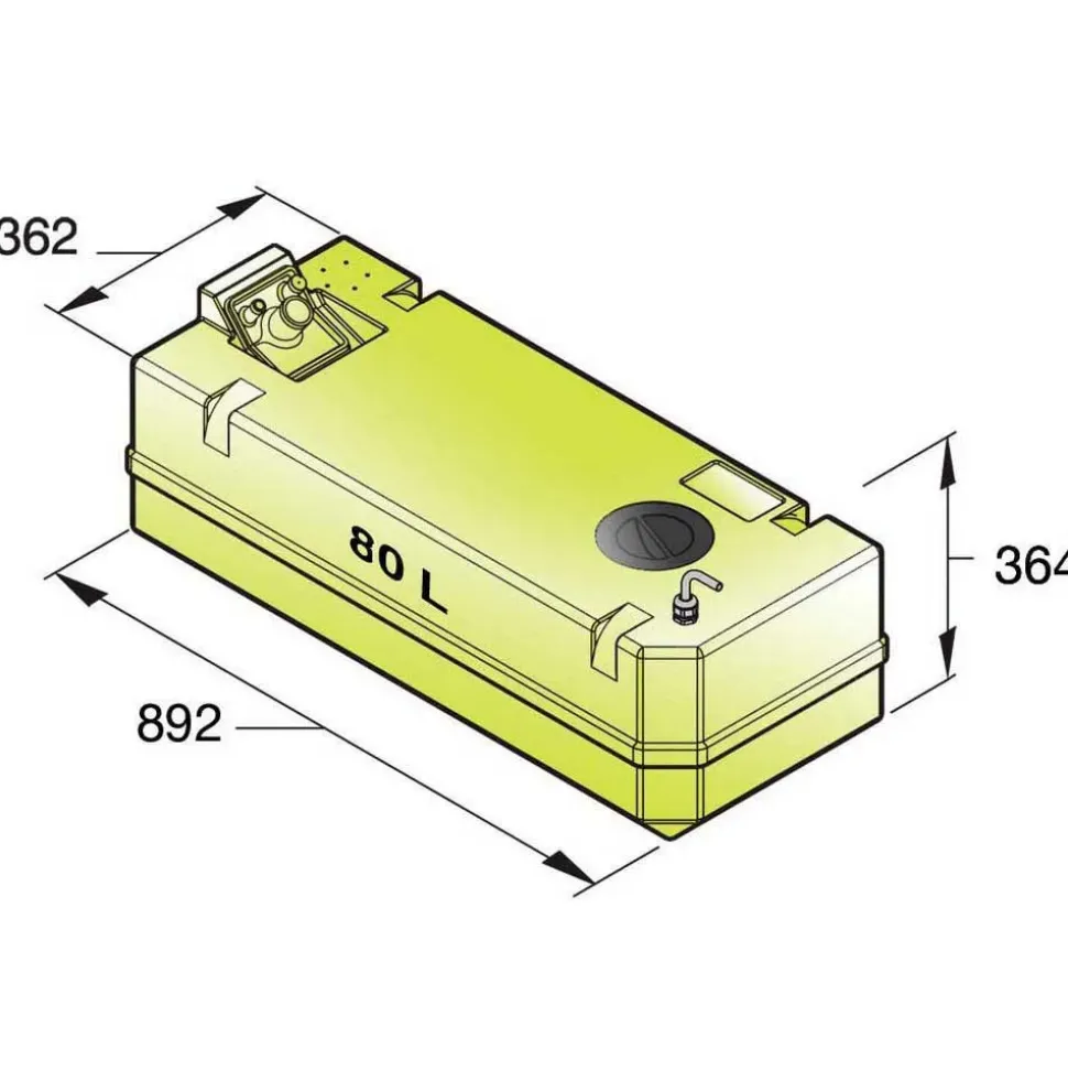 Vetus Tanque de agua WTANKC 80L