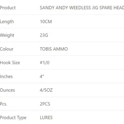 Westin Cabeza plomada Sandy Andy Weedless Jig Body 2 unidades