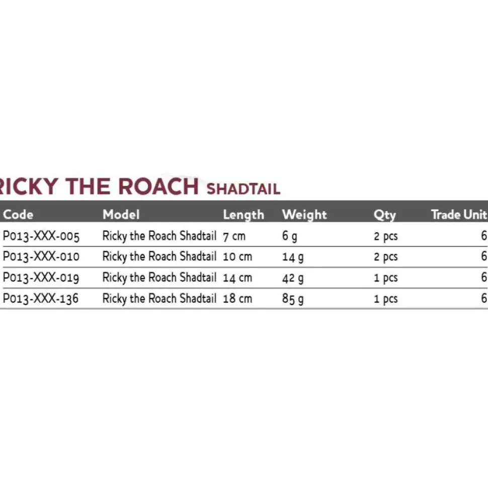 Westin Vinilo Ricky The Roach Shadtail 42g 140 mm