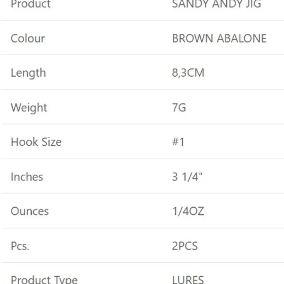 Westin Vinilo Sandy Andy 7g 83 mm