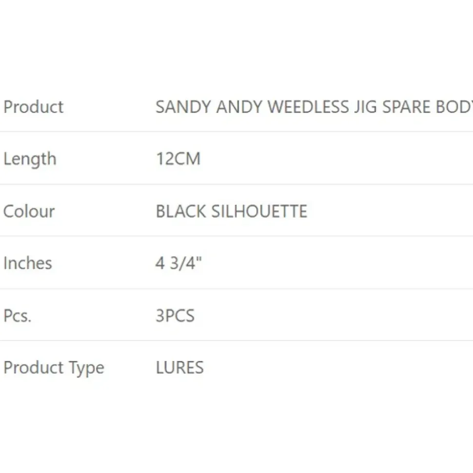 Westin Vinilo Sandy Andy Weedless Jig 120 mm 3 unidades