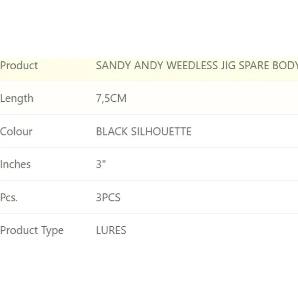 Westin Vinilo Sandy Andy Weedless Jig 75 mm 3 unidades