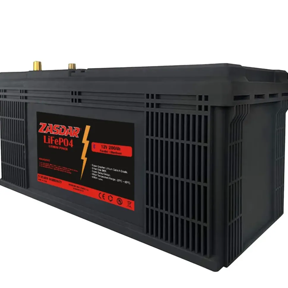 Zasdar Cargador de batería de litio Lifepo4 con Bluetooth 200Ah 12V